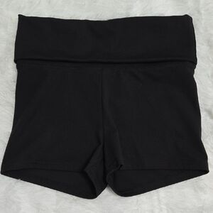 No Boundaries Black High-Waist Fold-Over Active Shorts